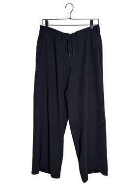 Lululemon On The Fly Black Wide Leg Woven Pant Full Length Size 10